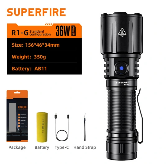 SUPERFIRE R1-G 2300 люмен масштабируемый перезаряжаемый фонарик высокой мощности USB