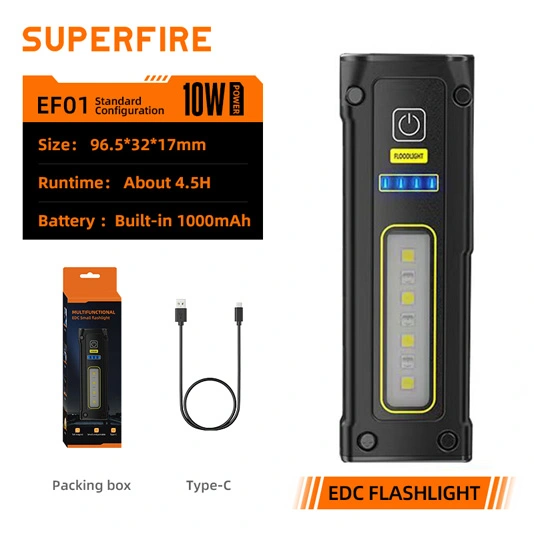 SUPERFIRE EF01 470 люмен маленький магнитный фонарик COB