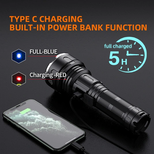 Супер R3-P90 2000 люмен 36 Вт Power Bank Перезаряжаемый фонарик