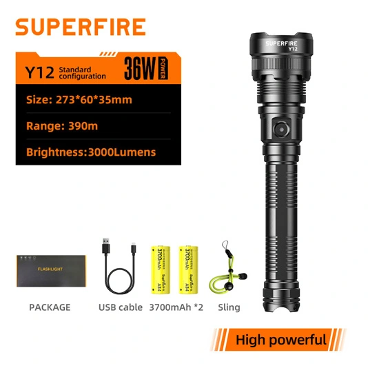 Фонарик SUPERFIRE Y12 P90 3000 люмен