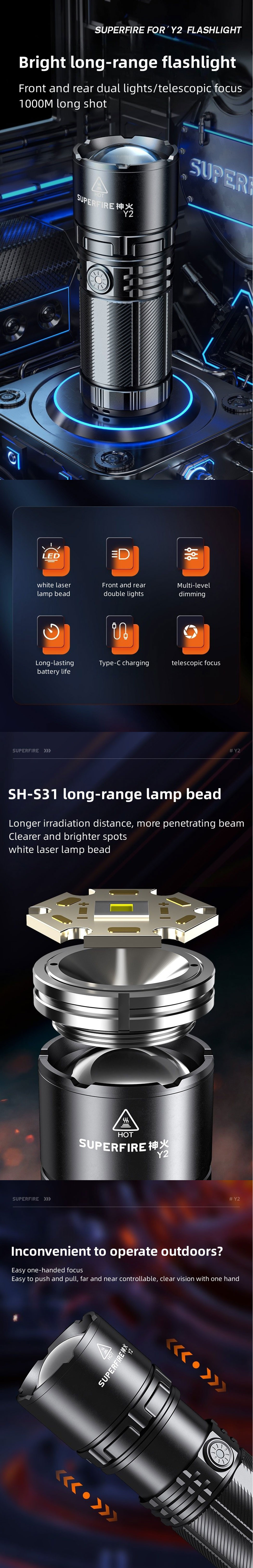 long range torch light price