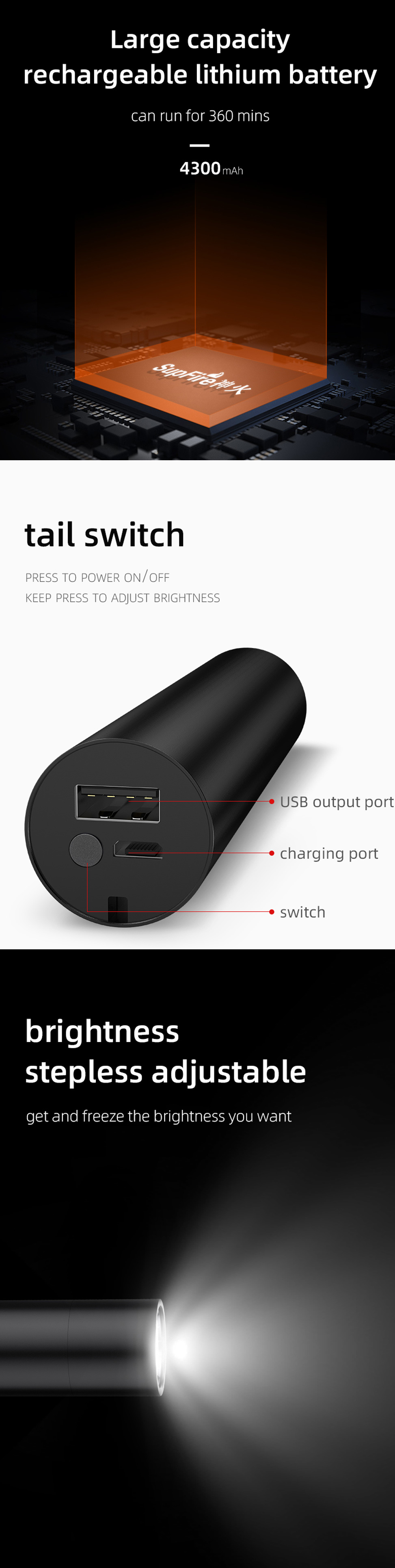 small usb rechargeable flashlight