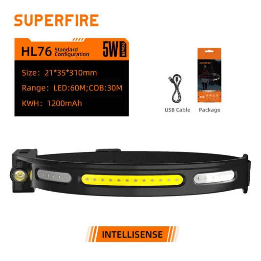 Перезаряжаемые светодиодные фары SUPERFIRE HL76 Cob