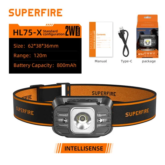 SUPERFIRE HL75 серии датчик движения головки факел