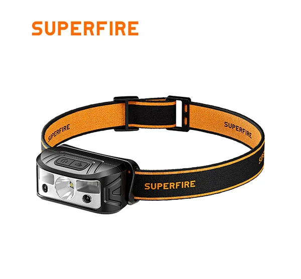 SUPERFIRE HL05-K Легкий перезаряжаемый налобный фонарь с датчиком