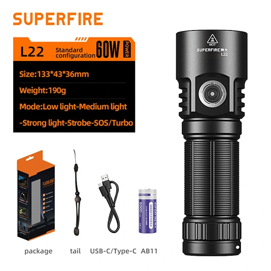 Супер яркий фонарик SUPERFIRE L22