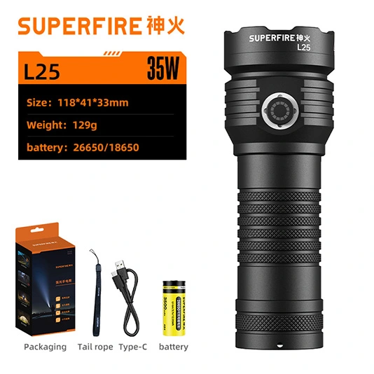 Фонарик SUPERFIRE L25 с высоким люмнесом