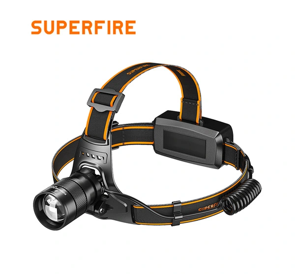 Универсальный ультрафиолетовый налобный фонарь с масштабированием SUPERFIRE HZ01
