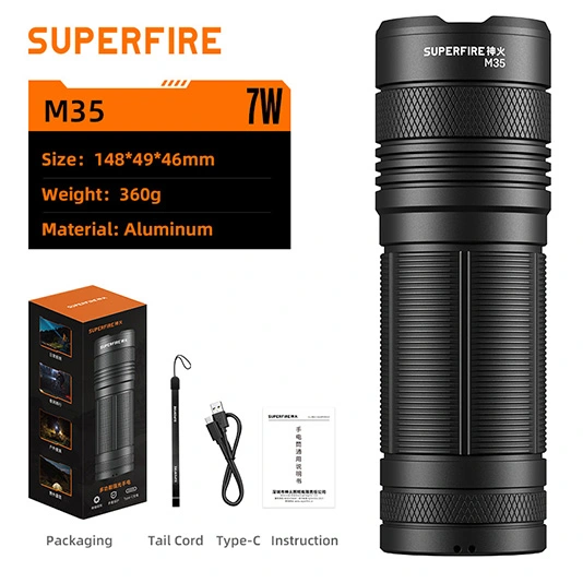 Масштабируемый фонарь SUPERFIRE M35
